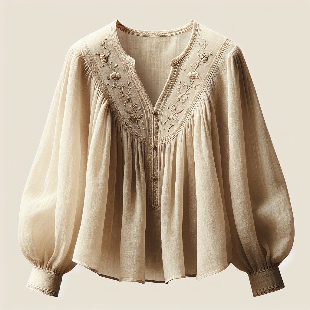 Musselin Bluse Beige